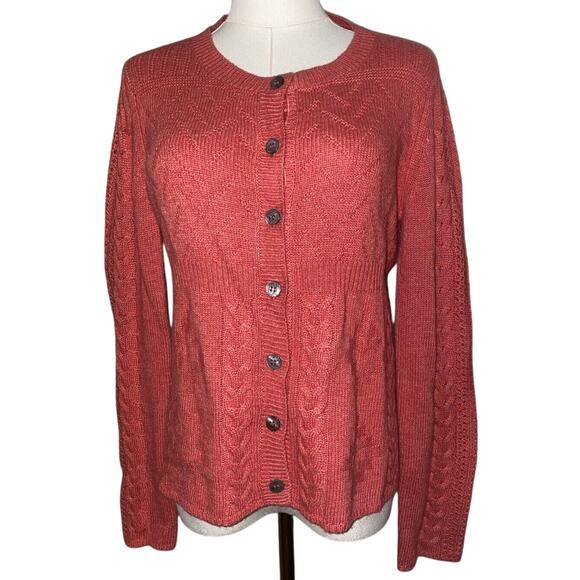 Sundance Women’s Sz PS Pink Button Front Cardigan Sweater Wool Alpaca Blend - Picture 1 of 11
